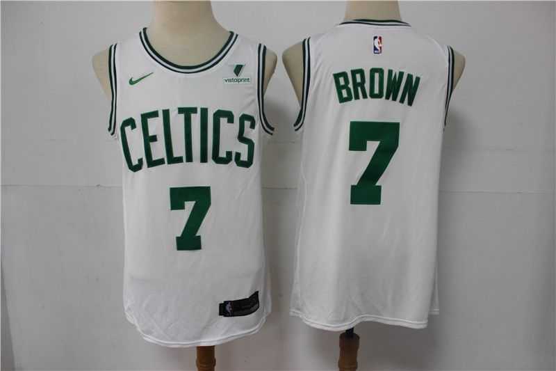 Men Boston Celtics 7 Brown White 2021 Nike Game NBA Jersey